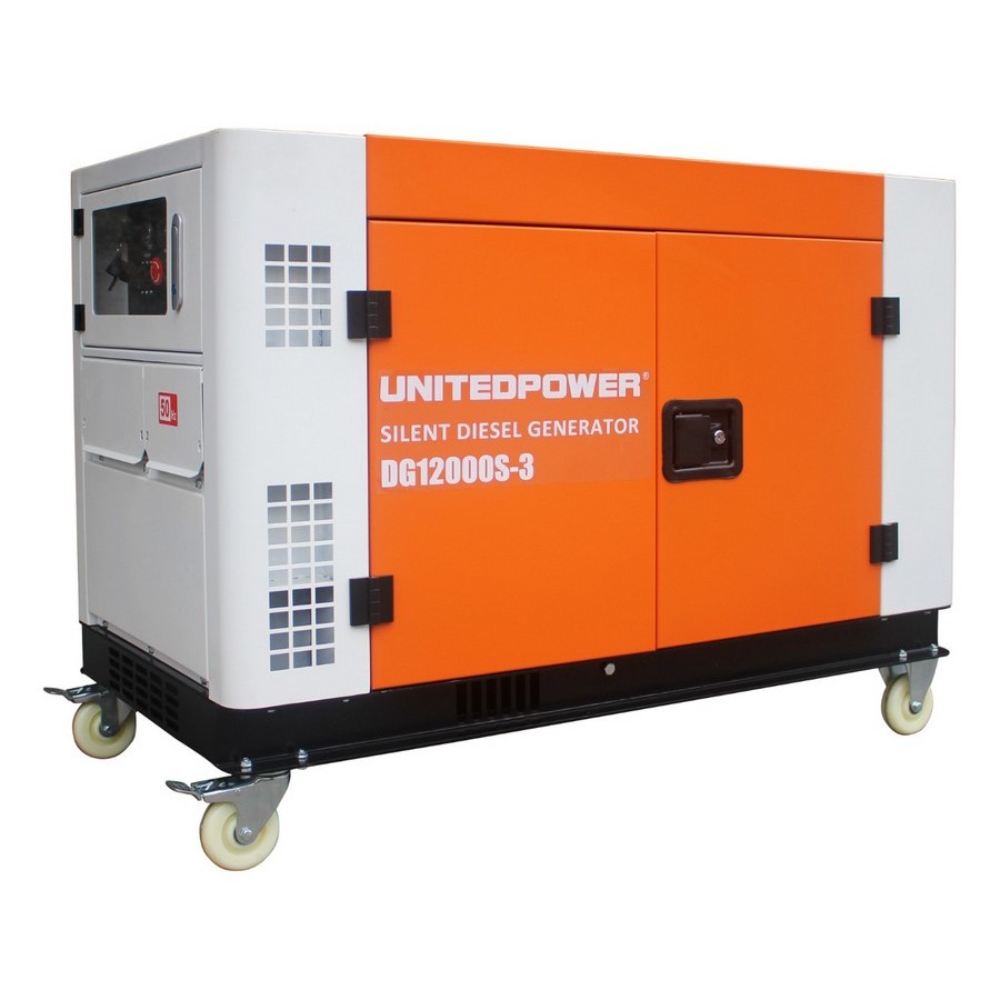 Дизельний електрогенератор United Power DG12000SE-3+DC, 3 фази (220-380В), 10,0 кВт